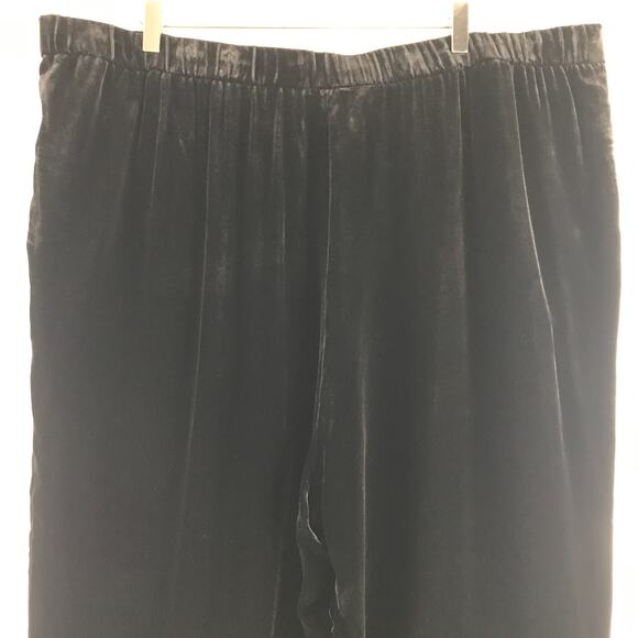 Eileen Fisher Woman Rayon Silk Velvet Pull-On Pants Pockets Black Plus Size 3X - Picture 4 of 13